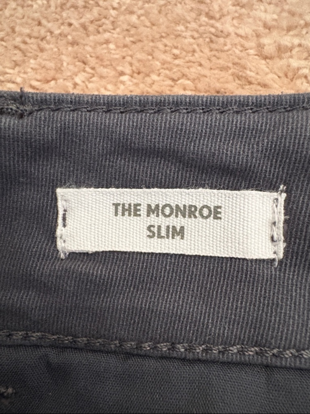 Women’s Monroe Slim Mid Rise Grey  Charcoal Chino Pants - Casual Straight Fit - Picture 3 of 8